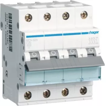 Hager MCN620 3P+N C līknes 20A 6kA miniatūrais automātiskais slēdzis
