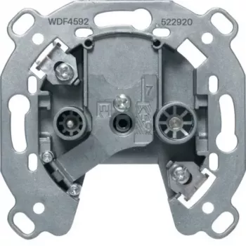 Hager WDF4592 antenas kontaktligzda 2 izejas TV/FM, iedziļinātā, balta