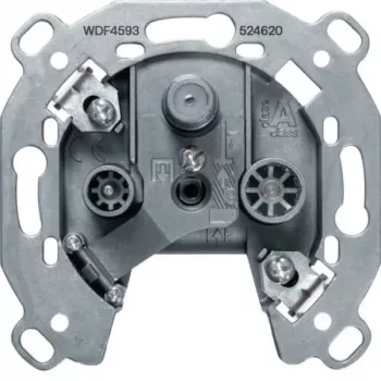 Hager WDF4593 Antenas kontaktligzda ar 3 izejām SAT TV FM vienas kontaktligzdas moduļa ieliktnis, iedziļināti montējama