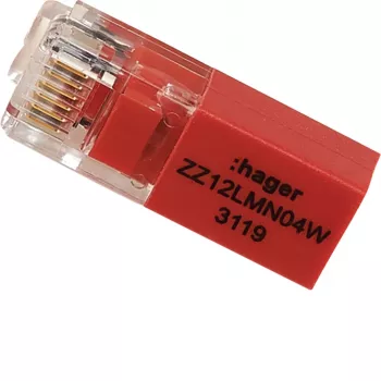 Hager gala rezistors ZZ12LMN04W RJ12 LMN modulim 120 Ohm