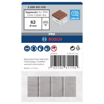 Bosch 2608601416 Dimanta segmenti sausajiem serdes urbjiem, 4 gab.