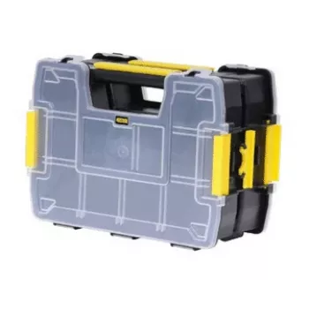 STANLEY SortMaster Junior detaļu organizators ar 10 regulējamām nodalījumu, melns/dzeltens, STST1-71197
