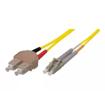 TECLINE OS2 vienmoda optiskās šķiedras komutācijas kabelis SC Duplex uz LC Duplex, 9/125 µm, UPC, LSZH, dzeltens, 7,5 m 39989607