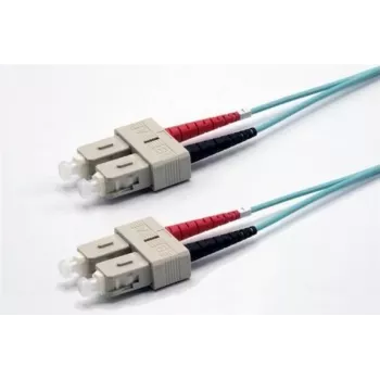 Ekivalan OM3 Dupleksais Šķiedras Komutācijas Kabelis SC/SC, 50/125 µm, Akvas krāsas, 2,0 m COZOM3DCDC2SA0020A