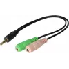 Exertis Connect CTIA austiņu adapteris - 3,5 mm TRRS uz diviem TRS (austiņu/mikrofona sadalītājs) 721135