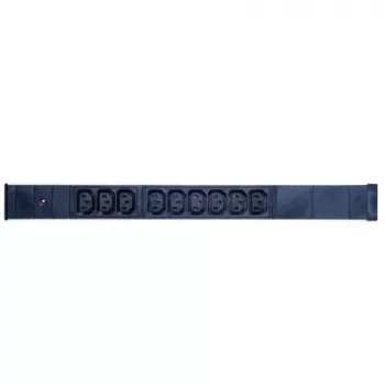 EXERTIS CONNECT 19 inch 1U 9 kontaktligzdu IEC C13 PDU, alumīnija korpuss, 2,5 m kabelis, melns 808901