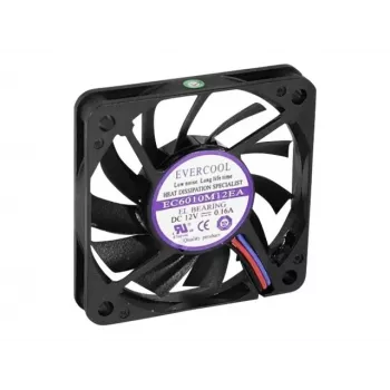 Exertis Connect Evercool 60 mm korpusa ventilators - izturīgs, eļļots bukses gultnis, 3 kontaktu DC, melns 910179