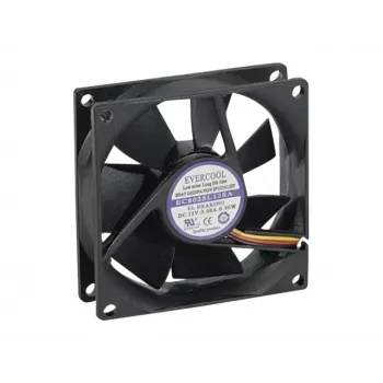 Exertis Connect Evercool 80 mm korpusa ventilators - Sleeve gultnis, 2000 RPM, 26,5 CFM, melns 910184