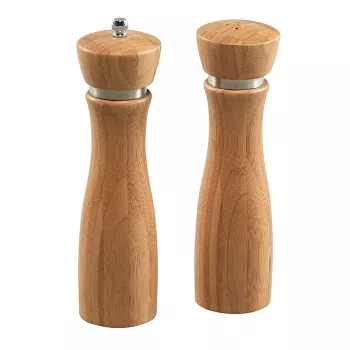 Kesper sāls un piparu dzirnaviņu komplekts, dabīgs koks, keramikas mehānisms, regulējams rupjš-smalkš, 18 cm