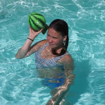 SCHILDKROT Splash Ball Watermelon ūdens bumba, zaļa, 250 mm diametrā, neslīdoša virsma, 1 gabals (970292)
