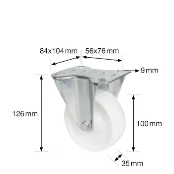 Wagner design yourself Transportgeraete-Bockrolle RO 8500 silber (4850001) Fiksēts ritenis 80 mm 100 kg