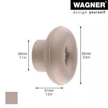 Wagner design yourself DOT GH 0222 mēteļu āķis, 1 āķis, taupe, 40 mm, plastmasa 17022221