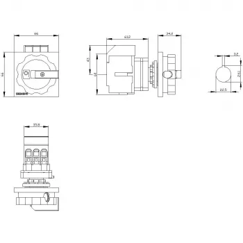 SIEMENS SIRIUS 3LD3 16A 3-polīgs galvenais slēdzis / atslēgšanas slēdzis 3LD30540TK53