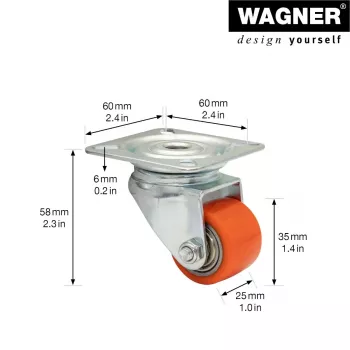 Wagner design yourself smagās slodzes grozāmais ritentiņš RO 6935 sarkans (4693501)