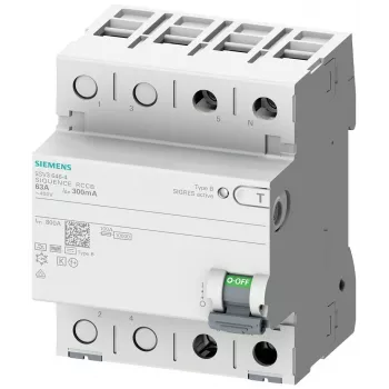 SIEMENS 5SV33224 Diferenciālās strāvas aizsardzības automāts, B tips, 25 A, 30 mA, 230 V, 1+N, 4 TE, ar īslaicīgu aizturi