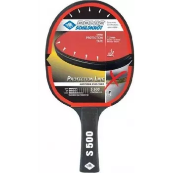 DONIC SCHILDKRÖT Protection Line S500 mācību galda tenisa rakete, melna/sarkana, Jade gludais gumijas pārklājums 713055