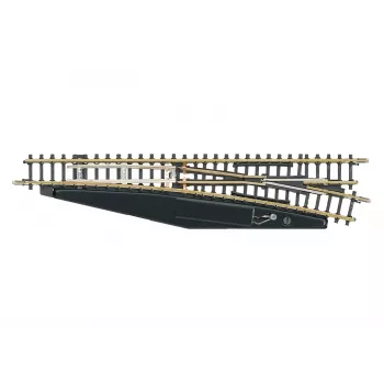 Märklin 8566 Z mēroga manuāls labais pārmijas slēdzis, 110 mm, nikelīna sudraba sliedes, melna plastmasas pamatne