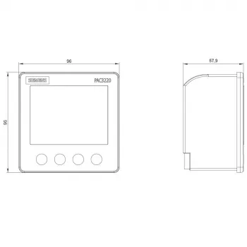 Siemens SENTRON PAC3220 enerģijas monitoringa ierīce, Modbus TCP, LCD, 96x96mm panelī montējama, 690/400V AC, 24-60V DC palīgbarošana, skrūvju spailes 7KM32201BA011EA0