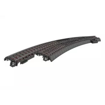 Märklin 24771 C Track izliekts kreisais rāmju slēdzis, H0 mērogs, manuāls, melns ceļa pamats