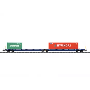 Märklin 47474 Sdggmrss divkāršā kabatas vagona H0 mērogs 1:87 kobalta zils 393 mm