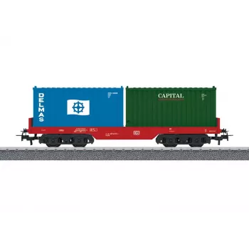 Märklin 44700 H0 2-assu segtais kravas vagons, DB brūns, III-IV ēra, Relex sakabes, 115 mm