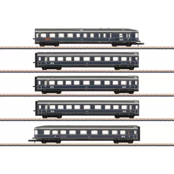 Märklin 087615 Z mēroga vagonu komplekts 'Blauer Enzian' DB, MHI (3 vagonu pasažieru komplekts)