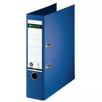 LEITZ sviras arhivēšanas mape, 180°, A4, 80 mm, zila, cietā kartona vāks ar krāsainu papīra oderi, 600 lapu ietilpība, 1 gabals (1007-00-68)