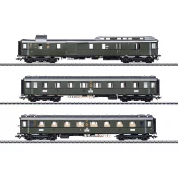 Märklin 42490 H0 3-vagonu komplekts ātrvilciena pasažieru vagoni PwPost4ü-28 no DRG