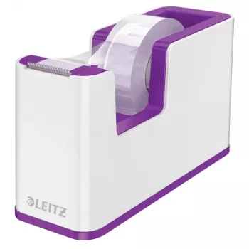 LEITZ WOW Duo Colour lentes dozators, violets/balts, ar svērto pamatni, metāla asmens, iekļauta lente 5364-10-62