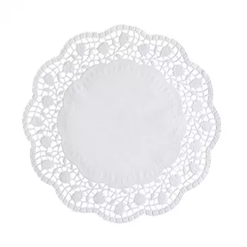 PAPSTAR Tortenspitzen apaļie kūku paliktņi Ø 28 cm, 100 gab., baltas mežģīņu apmales raksts 12268
