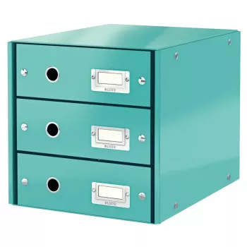 Leitz Click & Store atvilktņu komplekts tirkīza krāsā, 3 atvilktnes, A4, 6048-00-51