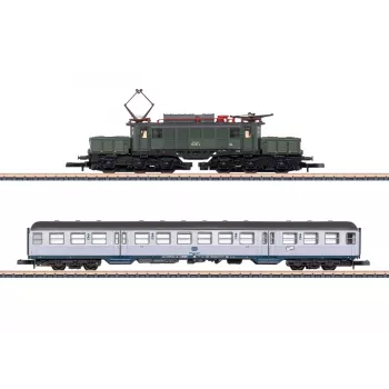 Märklin 81221 Z mēroga vilcienu komplekts - 175 gadi Geislinger Steige DB 50. klases tvaika lokomotīve ar 3 kravas vagoniem, sliedēm un kontrolieri