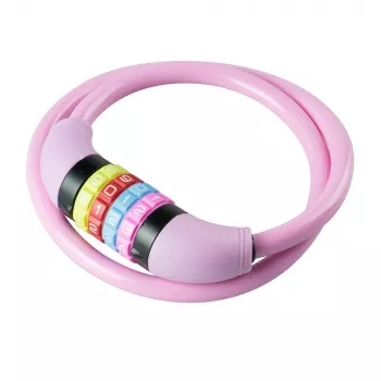 BURG WÄCHTER velosipēda troses slēdzene 210 C 65 GIRLS, rožu rozā, 650 mm tērauda trose, 4 ciparu kods, bērniem 39590