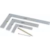 Brüder Mannesmann M81210 5-daļu leņķmēru komplekts ar adatu, rūdīts tērauds, metriskais, 100 mm lineāls, 0-180° transportieris, 45° leņķmērs, centrēšanas leņķmērs, plastmasas futrālis 0418002