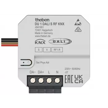 Theben DU 1 DALI S RF KNX UP virsapmetuma KNX RF DALI izpildmehānisms, 1 kanāls, apraide 4941681