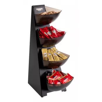 APS MULTI RACK 4 līmeņu porciju dozators, nerūsējošais tērauds melns, 4 konteineri 11414