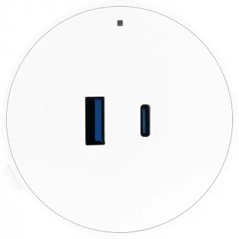 Schwaiger USB uzlādes adapteris modulārajai strāvas sliedei, baltā krāsā (MSPW0310)