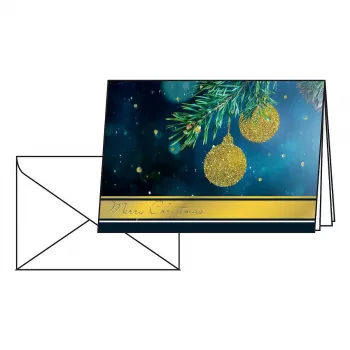 Sigel DS065 Golden Glitter Ziemassvētku kartītes ar aploksnēm, DIN A6, 10 gab.
