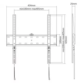 E+P Fiksēts sienas stiprinājums 400x400 melns WHS105 0005625405
