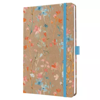 SIGEL Jolie 2027 Nedēļas plānotājs A5 Blue Floral Serenity cietie vāki ar elastīgu aizdari, pildspalvas turētāju, grāmatzīmēm, iekšējo kabatu, 144 lappuses, 80 g/m² papīrs, noapaļoti stūri, daudzvalodu 7J807