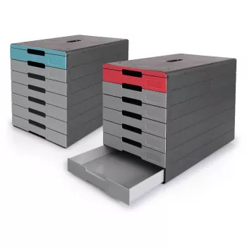 DURABLE IDEALBOX PLUS atvilktņu kaste, 7 atvilktnes, DIN A4, pelēka/zila, polistirols 776306