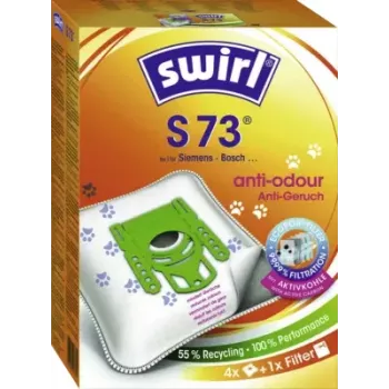 Melitta S 73 Anti Odour 4er putekļsūcēja maisiņi ar aktīvās ogles slāni un universālo filtru (4 gab.)