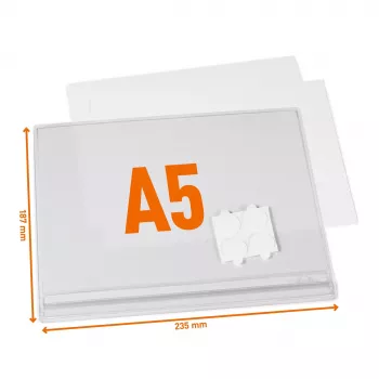 DURABLE 505719 Ūdensnecaurlaidīga A5 pašlīmējoša dokumentu kabatiņa, 5 gab. iepakojumā