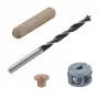 Wolfcraft 2916000 Dižskābarža koka dībeļu komplekts 6 mm, 50 rievoti dībeļi + 4 tērauda dībeļu marķieri