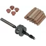 Wolfcraft 8 mm dižskābarža koka dībeļu komplekts ar urbjmašīnas urbi, dziļuma ierobežotāju un marķieriem (50 dībeļi, 56 gabali) 2917000