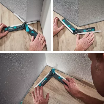 Wolfcraft 6957000 leņķu mērītājs leņķzāģiem un šķērszāģiem ar fiksācijas funkciju un iebūvētu marķēšanas lineālu
