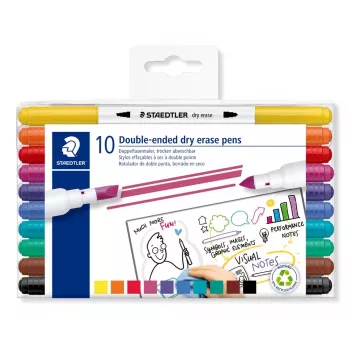 STAEDTLER 3010 TB10 flomāsteri, 10 dažādas krāsas, 1,0 mm lodveida uzgalis, uz ūdens bāzes tintes