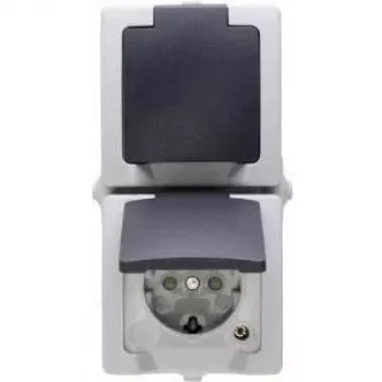 HEINRICH KOPP Schuko kontaktligzda ar vāku Nautic Grey 136956008