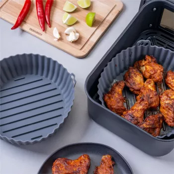 Fackelmann silikona gaisa friteres ieliktnis 22,5 cm pelēks 45103
