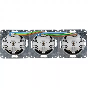 HEINRICH KOPP HK07 KombiQuick 3 ligzdu horizontāls Schuko kontaktligzdas ieliktnis antracīta 133315008